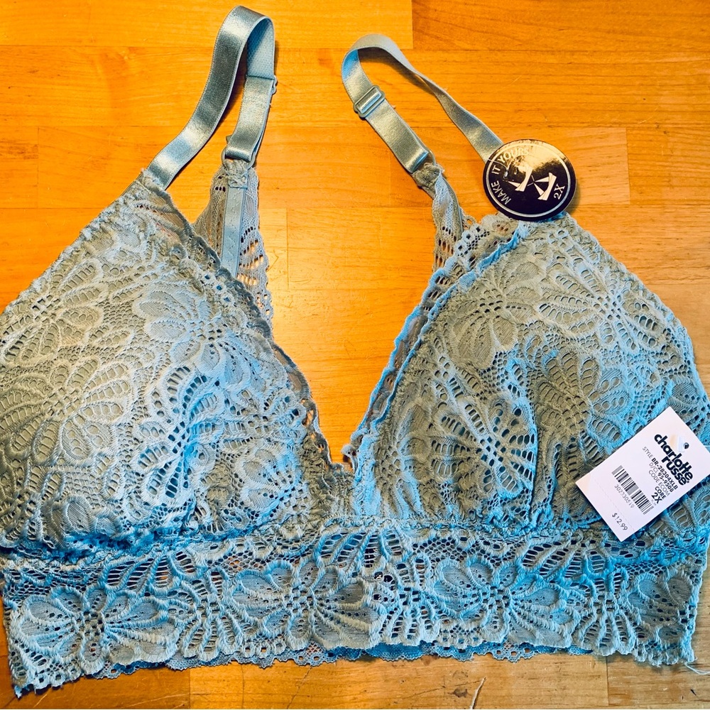 NWT Dusty Blue Lace Bralette